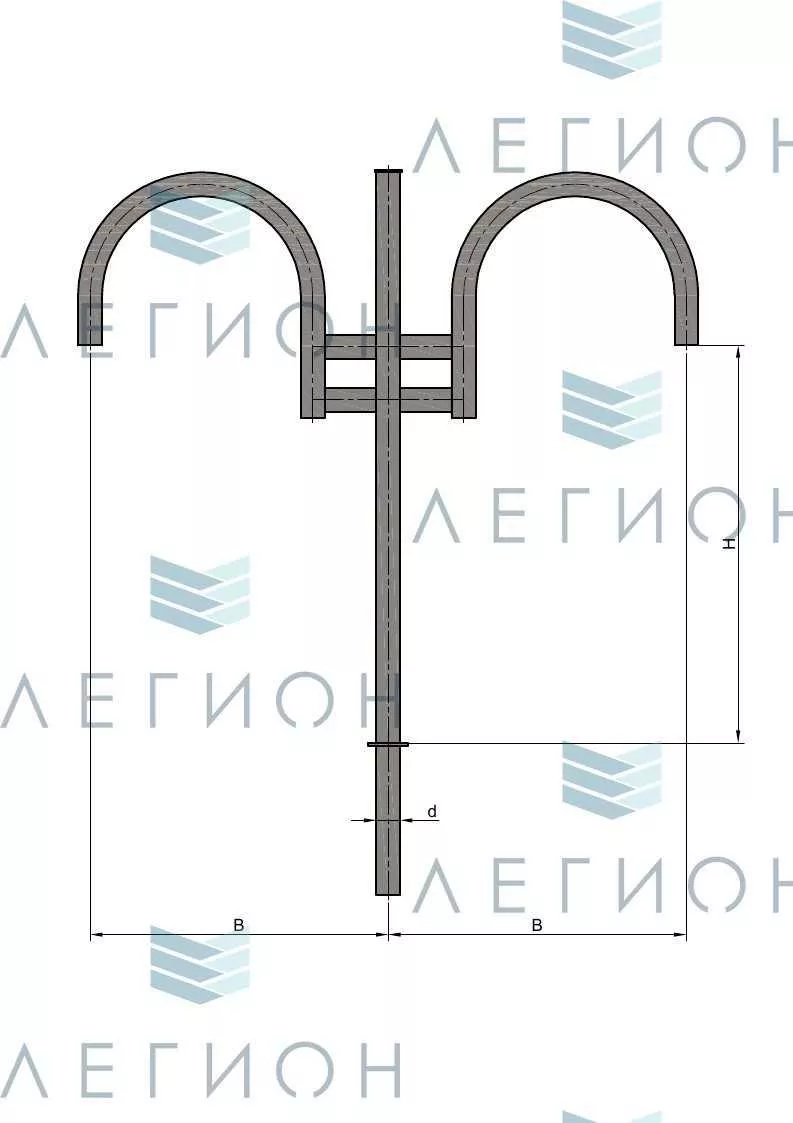 К16-0,8-0,6-1-5 кронштейн двухрожковый